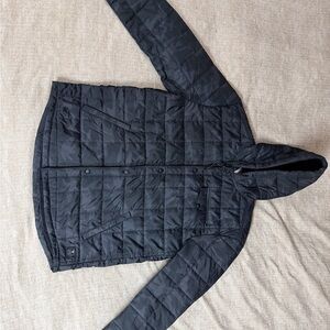 VISSLA Black Quilted Hooded Jacket with Subtle Texture
